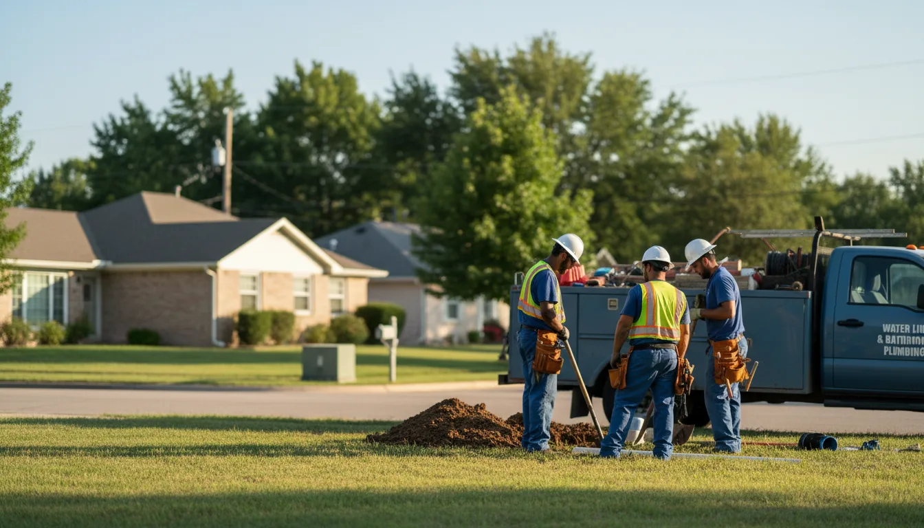 Residential water line and bathroom plumbing service in Cedar Lane, TX
